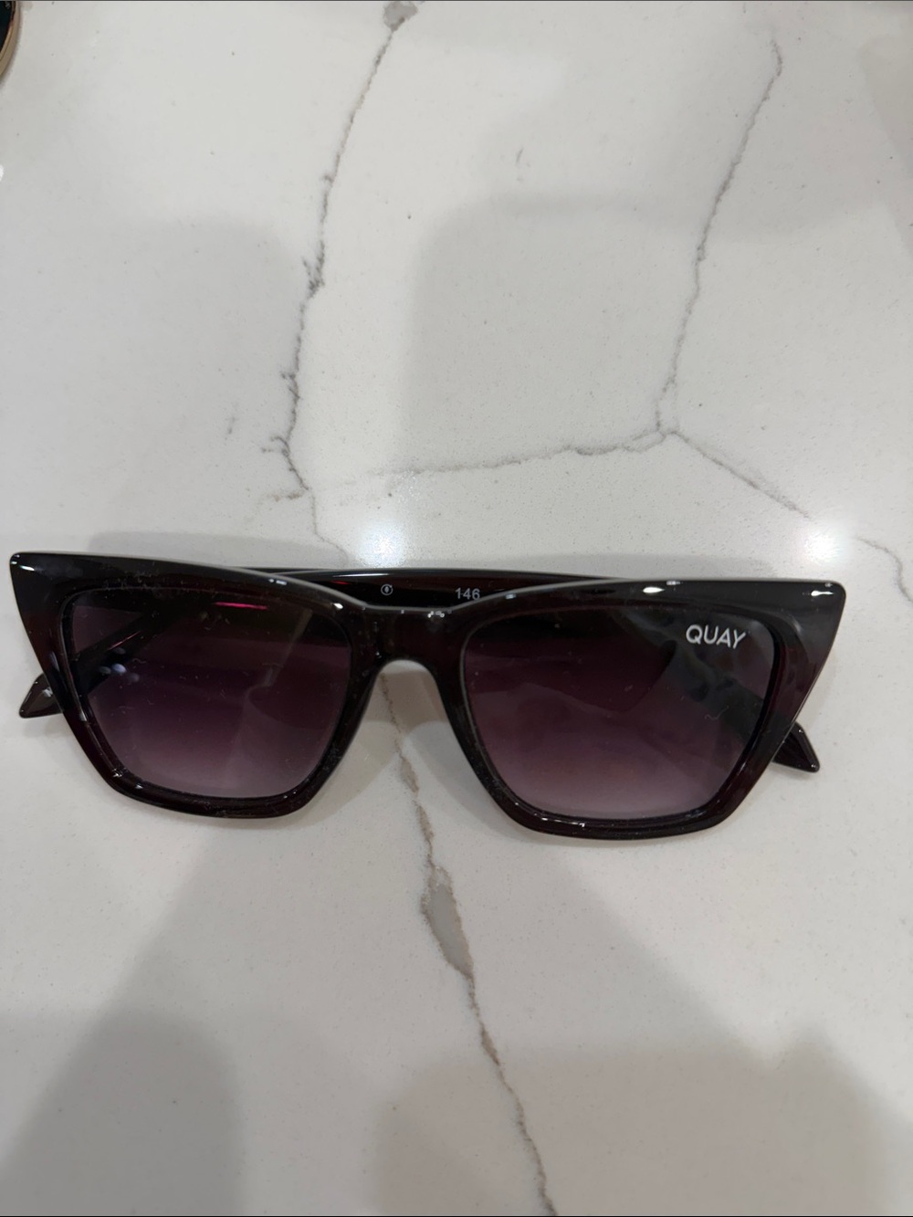 Quay Australia Cat Eye Sunglasses in Dark Purple Gradient